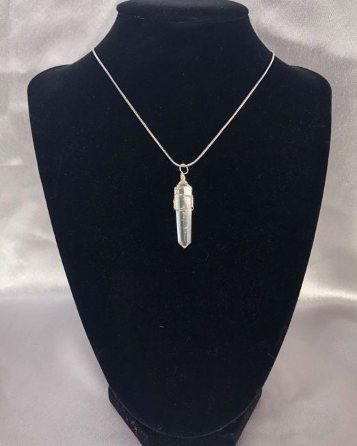 Clear Quartz Wire Wrapped Necklace