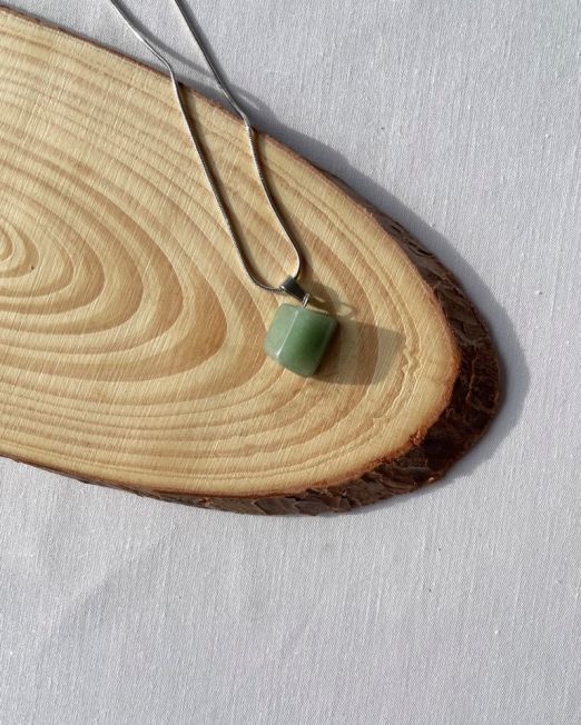 Green Aventurine Triangle Crystal Necklace