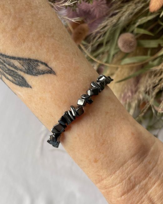 Hematite Crystal Chip Bracelet