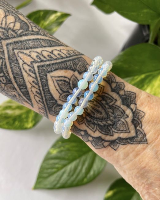 Opalite Crystal Bead Bracelet