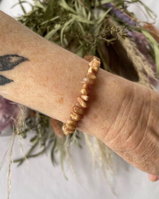 Sunstone Crystal Chip Bracelet