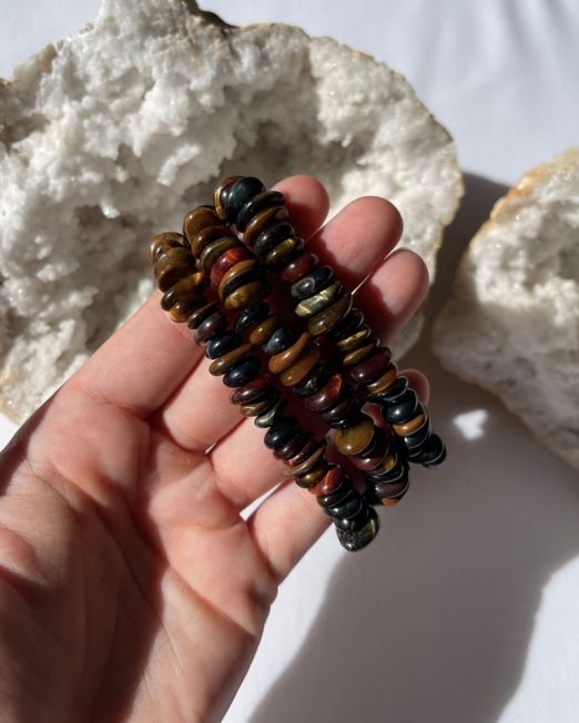 Mixed Tigers Eye Chunky Crystal Bracelet