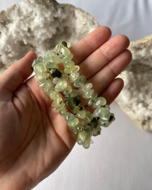 Prehnite Chunky Crystal Bracelet