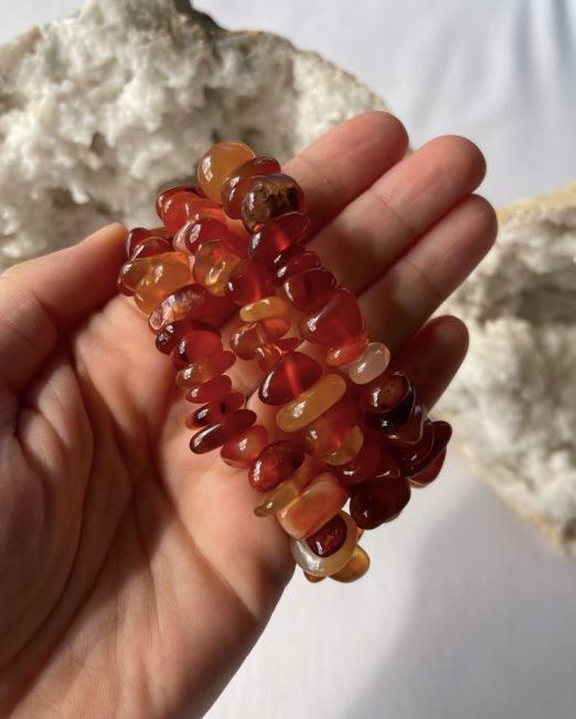 Orange Agate Chunky Crystal Bracelet