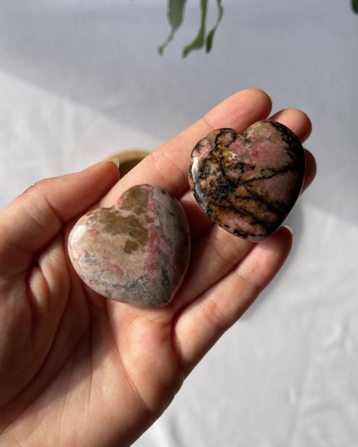 Rhodonite Flat Crystal Heart